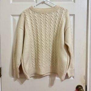 Vintage Cream Cable Knit Sweater